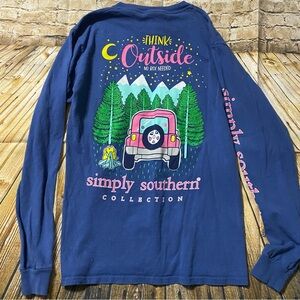 Simply Southern Blue Think Outside Long Sleeve T Shirt